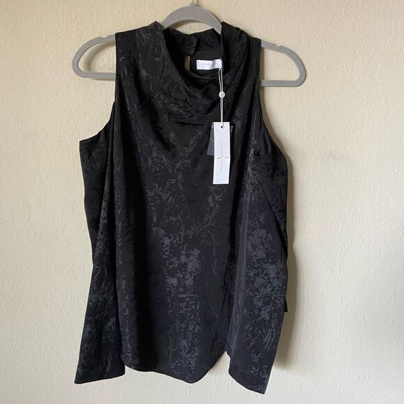 NWT Jonathan Simkhai Kinsley Blouse Black Top Size XS - Picture 7 of 12